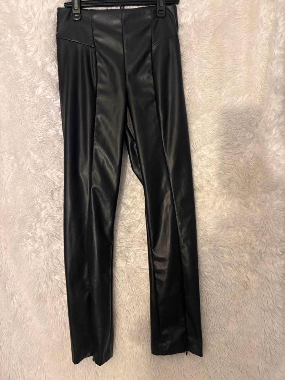 Good American Black Faux Leather Leggings